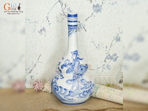 Nậm rượu men chàm cổ vẽ cảnh Tiên Tửu, 2 Lít