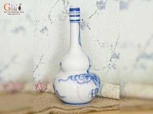 Nậm rượu men chàm cổ vẽ cảnh Tiên Tửu, 2 Lít