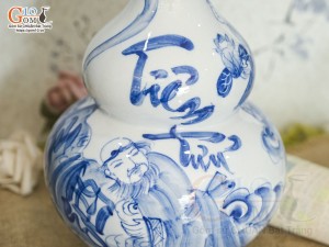 Nậm rượu men chàm cổ vẽ cảnh Tiên Tửu, 2 Lít