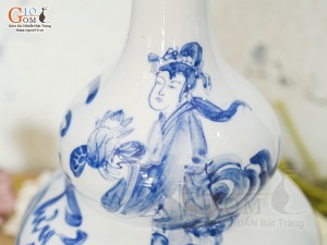 Nậm rượu men chàm cổ vẽ cảnh Tiên Tửu, 2 Lít