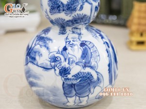 Hồ lô men chàm cổ vẽ Ngư Ông Đắc Lợi, 1L