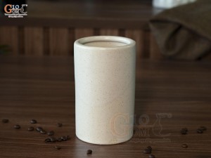 Ống đũa men kem tấm vẽ Bạch Liên, cao 15cm