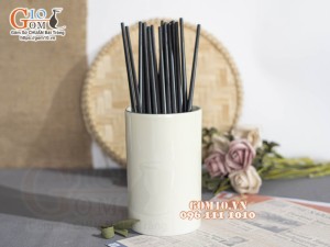Ống đũa men kem, cao 15cm