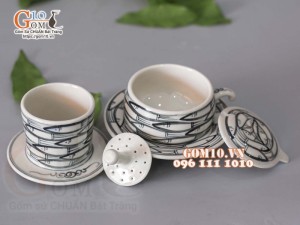 Bộ phin cà phê men bóng vẽ cá đàn