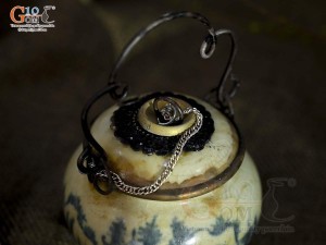 Quả điếu mini men rạn cổ họa tiết Sơn Thủy