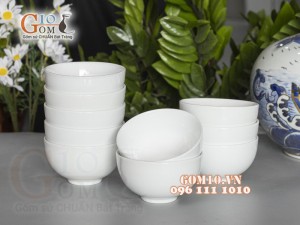 Bộ 10 Bát Cơm men trắng