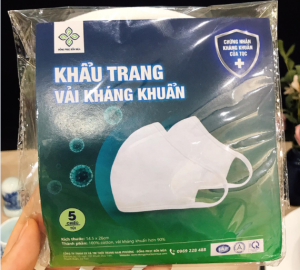 Set khẩu trang vải kháng khuẩn cao cấp quà tặng Gốm 10 