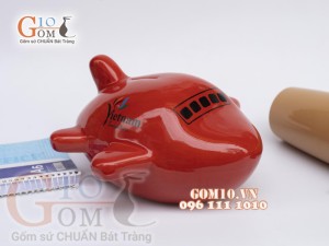 Tàu bay sứ tiết kiệm màu đỏ dài 22cm