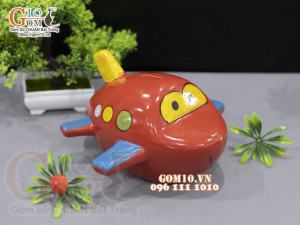 Tàu bay sứ tiết kiệm màu đỏ dài 24cm