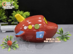 Tàu bay sứ tiết kiệm màu đỏ dài 24cm