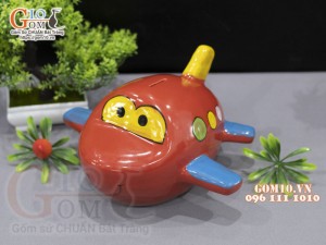 Tàu bay sứ tiết kiệm màu đỏ dài 24cm