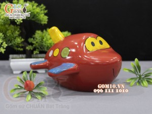 Tàu bay sứ tiết kiệm màu đỏ dài 24cm