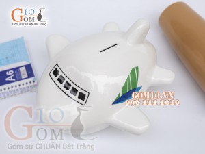 Tàu bay sứ tiết kiệm màu trắng dài 20cm