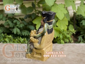 Thần phát lộc men rạn cao 35cm