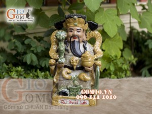 Thần phát lộc men rạn cao 35cm