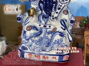 Tượng Thần Phát Lộc men trắng, cao 20cm