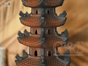 Mô hình tháp gốm 7 tầng trang trí tiểu cảnh, cao 59cm