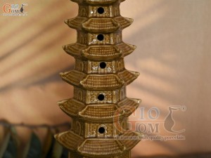 Mô hình tháp 9 tầng men màu da lươn, cao 42cm