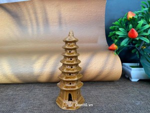 Mô hình tháp 8 tầng men nâu, cao 14cm