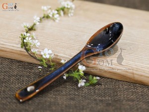 Thìa cà phê xanh đá men hoả biến