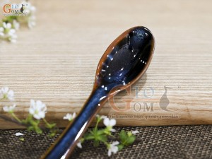 Thìa cà phê xanh đá men hoả biến