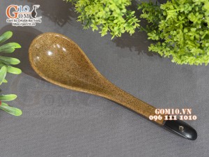 Thìa canh gốm vàng