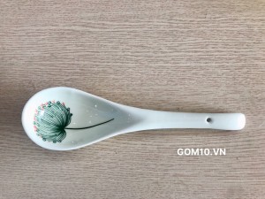 Thìa canh men kem vẽ hoa Bồ công anh