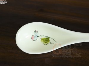 Thìa canh men kem vẽ Sen hồng