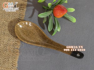 Thìa cơm gốm vàng