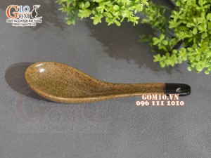 Thìa cơm gốm vàng