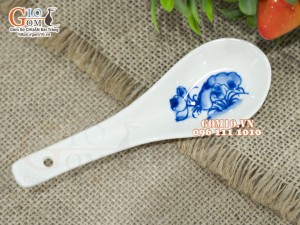 Thìa cơm men cổ vẽ hoa Sen 