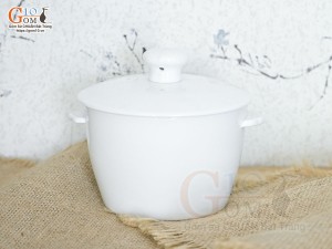 Thố chưng yến men trắng, 650ml