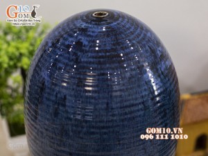 Thủy cầu phong thủy men xanh sóng biển, cao 30cm