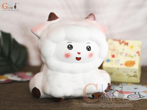 Tiết kiệm cừu vui vẻ màu hồng, cao 21cm