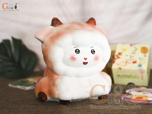 Tiết kiệm cừu vui vẻ màu nâu, cao 17cm