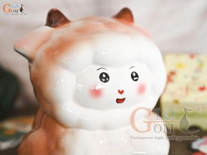 Tiết kiệm cừu vui vẻ màu nâu, cao 17cm