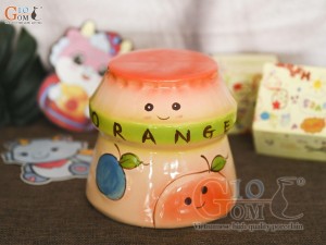 Tiết kiệm sữa chua màu cam, cao 14cm