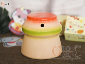 Tiết kiệm sữa chua màu cam, cao 14cm