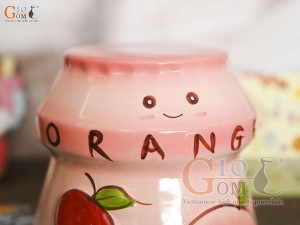 Tiết kiệm sữa chua màu hồng, cao 14cm