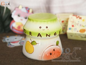 Tiết kiệm sữa chua màu xanh, cao 14cm