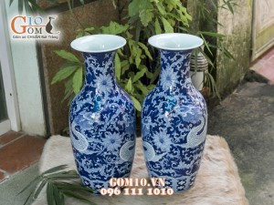 Tiểu Lộc Bình men rong cổ cảnh Rồng Băng 52cm