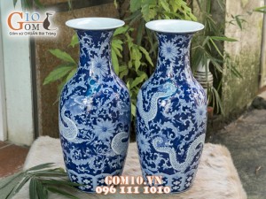 Tiểu Lộc Bình men rong cổ cảnh Rồng Băng 52cm