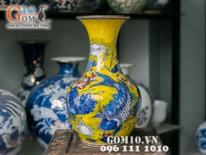 Tỏi hoa vẽ sen cá chép 37cm