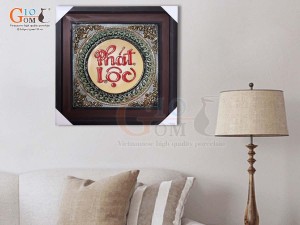 Tranh gốm đắp nổi Phát Lộc, 50x50cm Tranh gốm đắp nổi Phát Lộc, 50x50cm