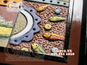 Tranh gốm đất đỏ Bát Tràng, 45x55cm