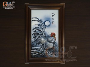 Tranh sứ cao cấp đắp nổi Kim Kê Độc Lập, 60x90cm Tranh sứ cao cấp đắp nổi Kim Kê Độc Lập, 60x90cm