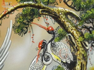 Tranh sứ cao cấp đắp nổi Phú Quý Cát Tường, 60x90cm