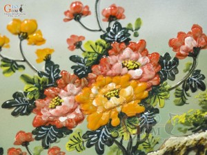 Tranh sứ cao cấp đắp nổi Phú Quý Cát Tường, 60x90cm
