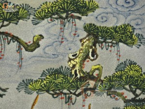 Tranh sứ cao cấp men rạn vẽ Phúc Lộc Thọ, 60x90cm