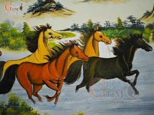 Tranh sứ cao cấp vẽ cảnh Mã Đáo Thành Công, 68x128cm